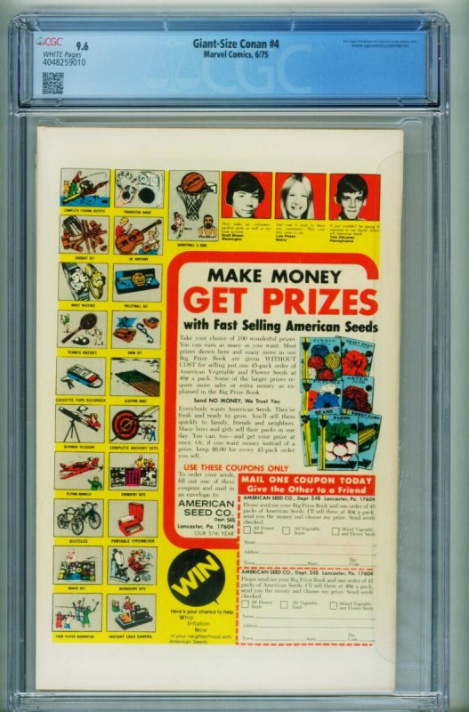 Giant-Size Conan #4  1975 - Marvel -CGC 9.6 - Comic Book-4048259010