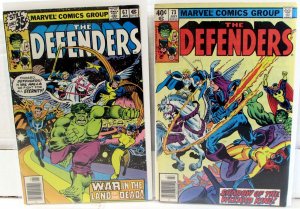 Defenders Lot 2 #67, 73 1979 Marvel Hulk Valkyrie Hellcat Doctor Strange Comics
