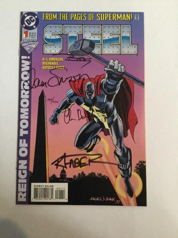 Steel 1 NM Signed By C. Batista, J. Bogdanove, R. Faber, L. Simonson With C.O.A.