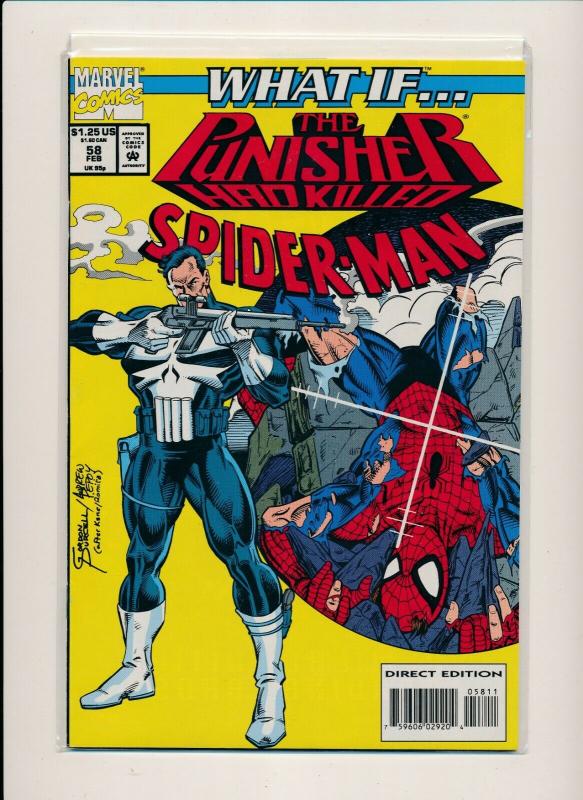 MARVEL What If... THE PUNISHER killed SPIDER-MAN #58 VF+ (PF669)