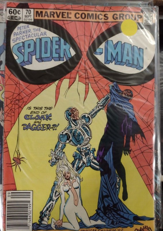 SPECTACULAR  SPIDER-MAN #  70  1982 MARVEL DISNEY  3RD CLOAK AND DAGGER newstand