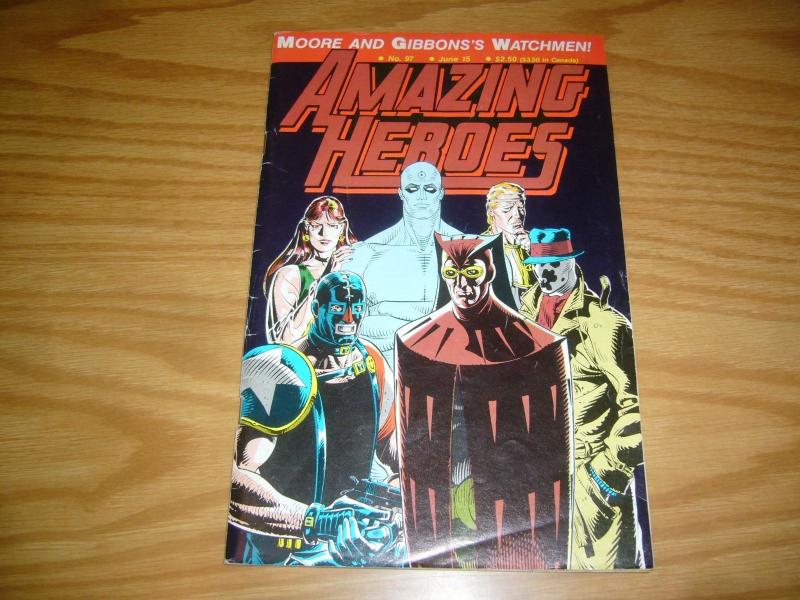 Amazing Heroes #97 alan moore's watchmen - pre-dates Watchmen #1 (WOW!)