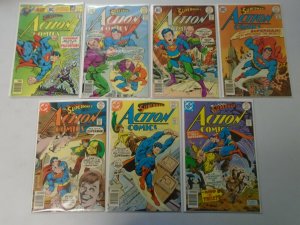 Action Comics lot 14 different from #457-470 avg 6.0 FN (1976-77)