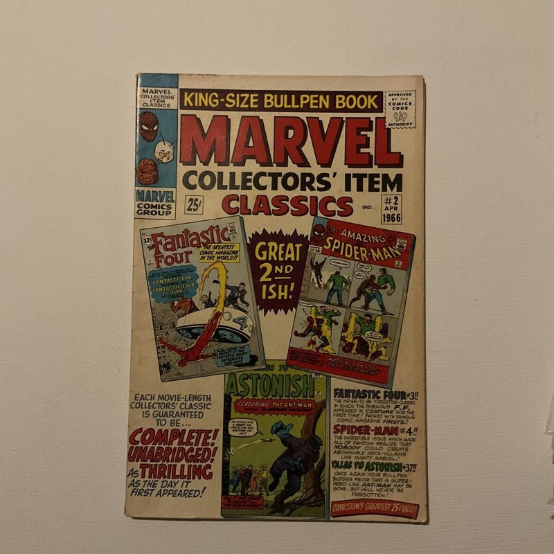 Marvel Collectors Item Classics 2 Very Good+ Vf+ 4.5 Marvel 1965