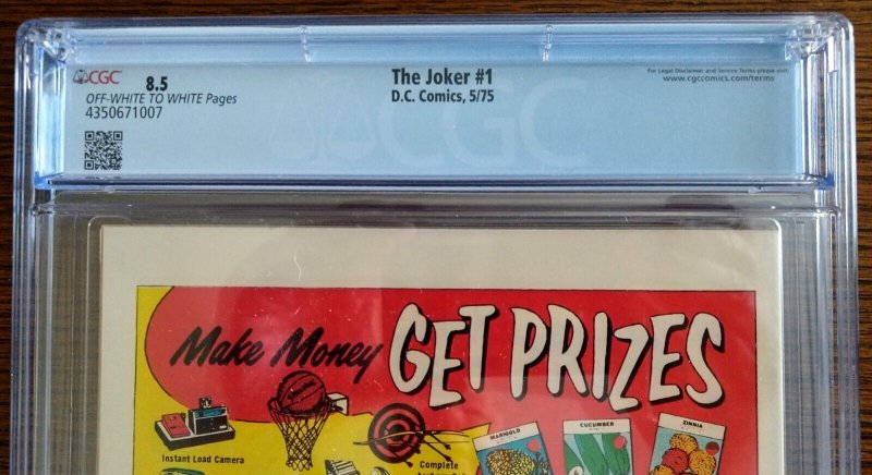 Joker 1 (1975) CGC 8.5 Very Fine+   MUST HAVE KEY ISSUE  FOR COLLECTORS AND FANS