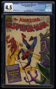 Amazing Spider-Man #21 CGC VG+ 4.5 Human Torch Beetle Appearance!