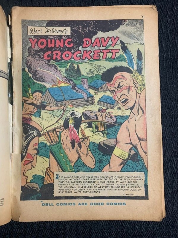 1955 Walt Disney's DAVY CROCKETT King of the Wild Frontier #1 P/G 1.5 Dell Comic
