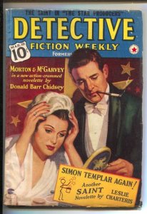 PULP:  Detective Fiction Weekly 3/18/1939-Hero Pulp-The Saint appears-Hardboi...
