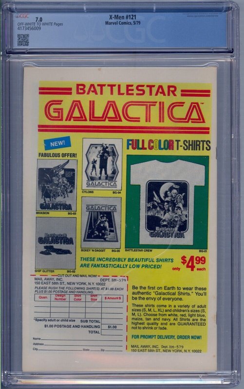 X-MEN #121 CGC 7.0 1ST ALPHA FLIGHT