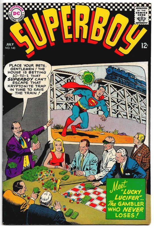 SUPERBOY #140 (Jul1967) 8.5 VF+  KRYPTO back-up tale! Curt Swan cover!