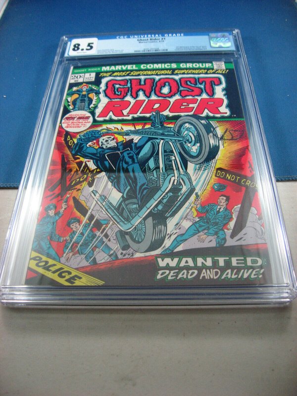 GHOST RIDER 1 CGC 8.5 WHITE PAGES SON OF SATAN 1973