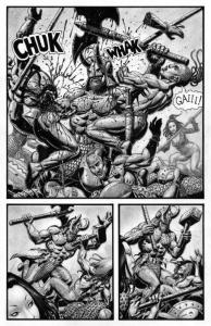 SEAN PATTY original art WORGARD VIKING BERSERKER 11x17 2011 Battle pg 20