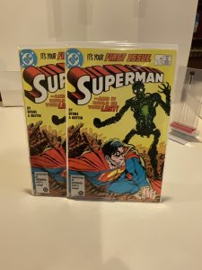 Superman #1   2 COPIES   1987  9.0 (our highest grade)  John Byrne!