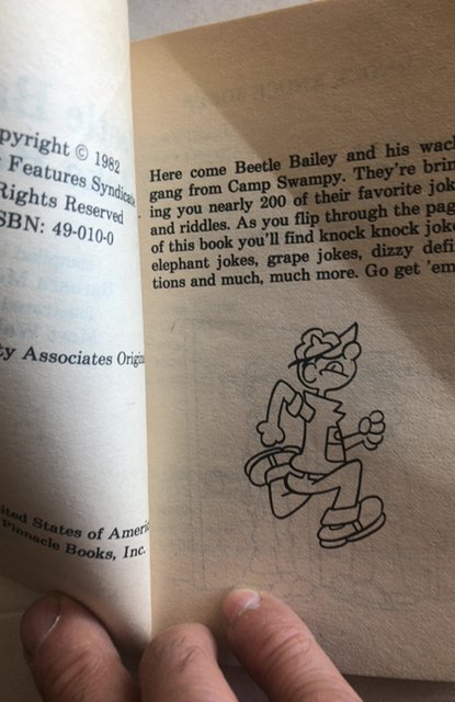 Beetle Bailey joke book 1980 to see all my Bailey