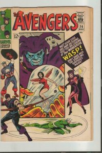 Avengers #26 ORIGINAL Vintage 1966 Marvel Comics Wasp