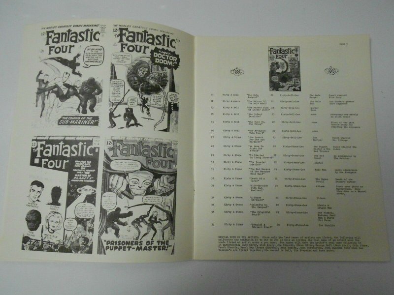1973 MARVEL COLLECTOR'S HANDBOOK #1 VF- Kirby Fantastic Four Checklist RARE