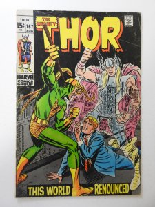 Thor #167 (1969) GD/VG Condition tape pull bc