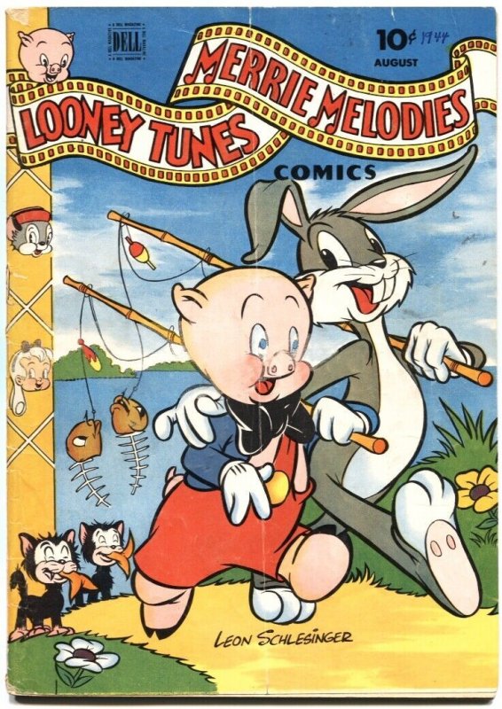 LOONEY TUNES AND MERRIE MELODIES #34-1944-BUGS BUNNY-PORKY PIG-DELL 