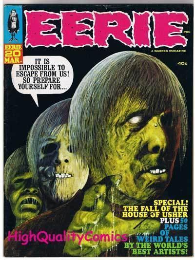 EERIE #20, FN+, Warren, Fall of the House of Usher, 1969, more mags in store 