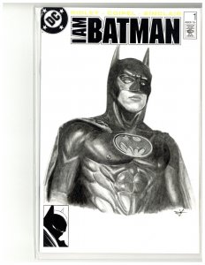 BATMAN: I AM BATMAN #1 HAND DRAWN SKETCH (VAL KILMER) BY DUSTIN RIDGEN NM. 