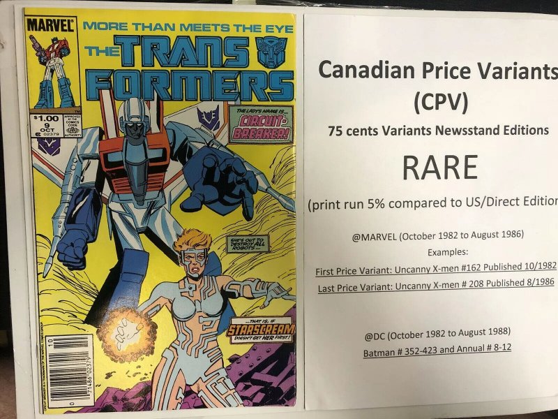 Transfomers (1985) # 7 Canadian price Variant ! (F/VF) More Then Meets The Eye