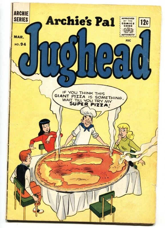 Archie's Pal Jughead #94-Betty-Veronica-giant pizza cover VG