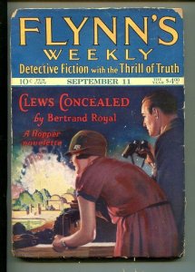 FLYNN'S WEEKLY DETECTIVE FICTION-SEPT 11 1926-PULP-CRIME-MYSTERY-AVENGER-good/vg