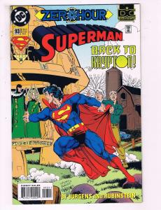 Superman #93 VF DC Comics Zero Hour Tie-In Comic Book Jurgens DE19