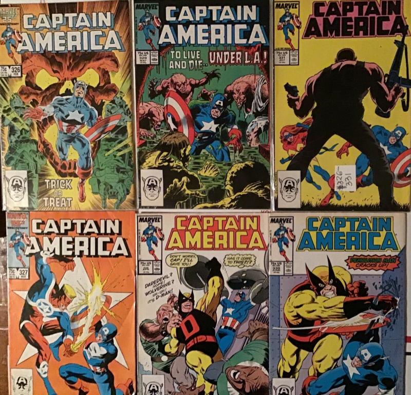 CAPTAIN AMERICA 1985 (MARVEL)#326-331.6 BOOK LOT.