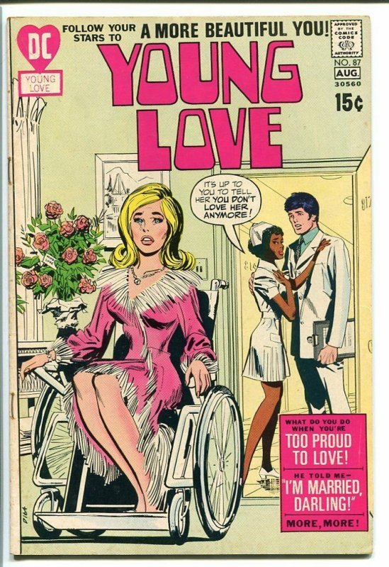 YOUNG LOVE #87-DC ROMANCE-GOOD ISSUE-WHEELCHAIR CVR VG