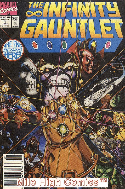 INFINITY GAUNTLET (1991 Series) #1 NEWSSTAND Very Fine Comics Book