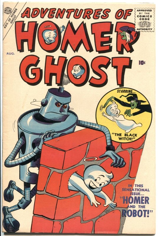 ADVENTURES OF HOMER GHOST #2-1957-ATLAS-ROBOT COVER & STORY-HIGH GRADE-RARE