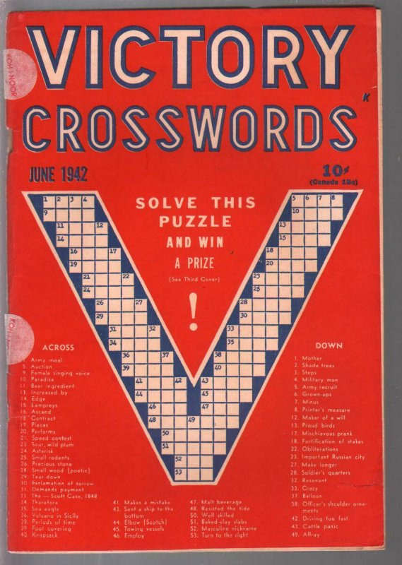 Victory Crosswords #1 6/1942-1st issue-WWII era-VG