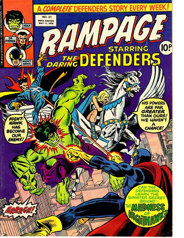 Rampage (Marvel UK May 17 1978) #31 Defenders Nighthawk vs Defenders Valkyrie