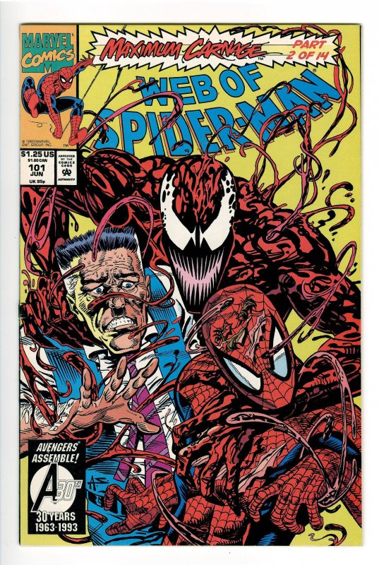 WEB OF SPIDERMAN 101 VF NM 9.0 MAXIMUM CARNAGE #2