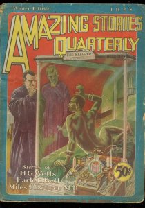 AMAZING STORIES QUARTERLY #1-WINTER 1928-HG WELLS-PULP G-