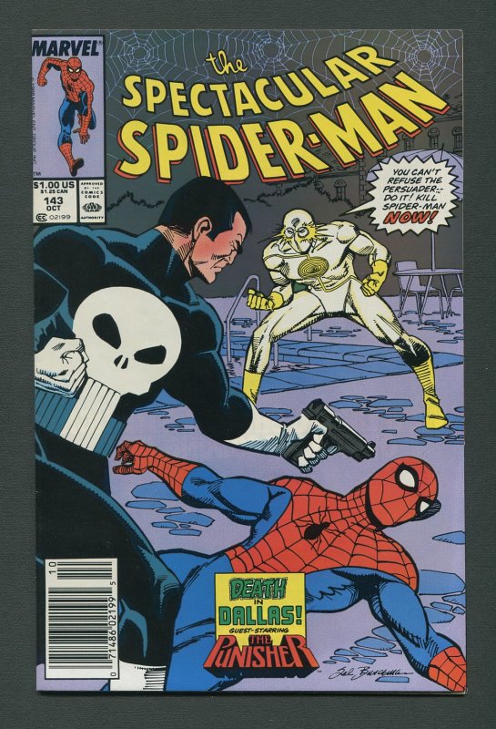 Peter Parker,Spectacular Spiderman #143 / 9.4 NM Newsstand October 1988