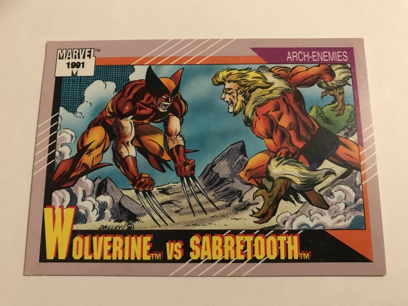 WOLVERINE VS. SABRETOOTH #93 : Marvel Universe Series 2 card, 1991, impel, NM-