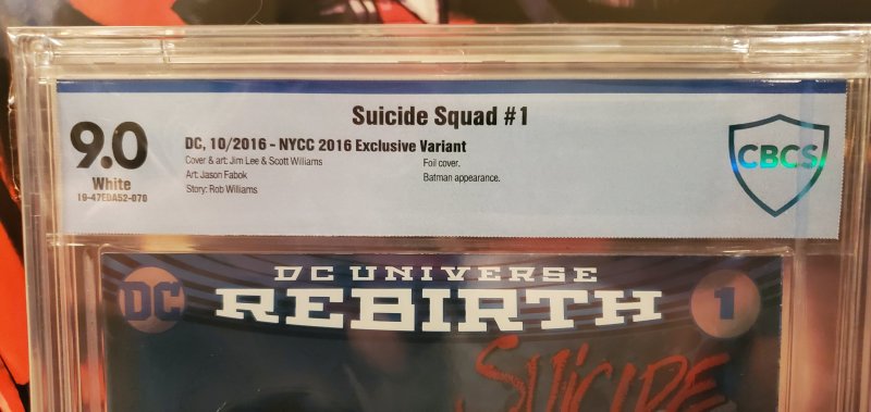Suicide Squad #1 DC Universe Rebirth CBCS 9.0 - Silver Foil Cover