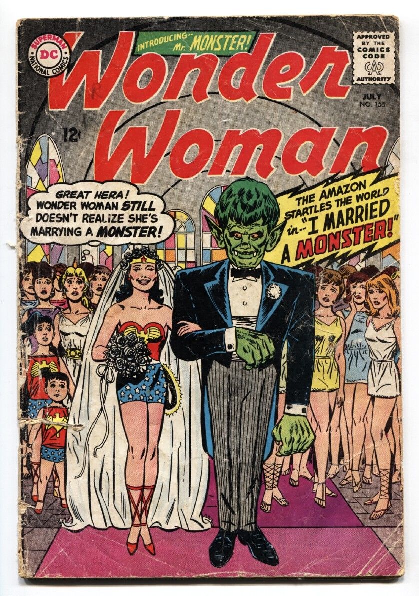 Wonder Woman #155 comic book 1965-DC-Mr Monster-wedding cover-FR | Comic  Books - Silver Age, Wonder Woman, Superhero / HipComic, image size:838x1192