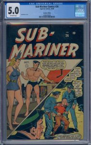 SUB-MARINER COMICS #26 CGC 5.0 CANADIAN EDITION TIMELY COMICS