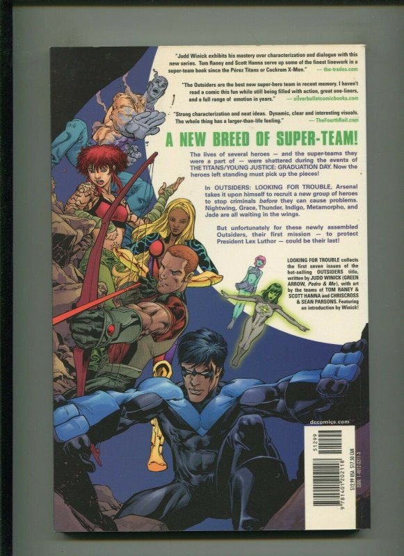 OUTSIDERS VOL. 1 (9.0) LOOKING FOR TROUBLE, TPB, SOFTCOVER!! 2004