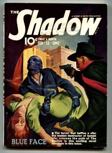 PULP:  SHADOW 1942 FEB 15-high grade- STREET AND SMITH-RARE PULP vf
