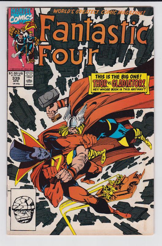 Fantastic Four #339 (Apr 1990, Marvel) Thor vs The Gladiator