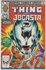 Marvel Two In One #92 (Oct 1982, Marvel), VFN (8.0), Thing & Jocasta star