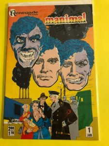 MANIMAL #1 1985  RENEGADE  PRESS  /  UNREAD /  NM / +