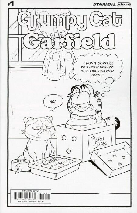 GRUMPY CAT GARFIELD #1 -3 COMPLETE SERIES OF 24 COVERS INCLUDING SIGNED COVER.