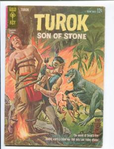 TUROK SON OF STONE #32-DELL-1957-DINSOSAUR COVER AND STORIES- RARE VG