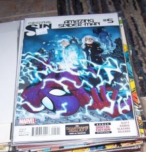 Amazing Spider-Man #5 (October 2014, Marvel) original sin, black cat silk electr