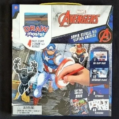 Marve Avengers Captain America Draw Master Super Stencil Kit 4 Easy Steps